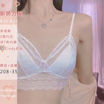 Gentle township~French retro thin bra set lace without steel rim European and American sexy girl triangle cup underwear