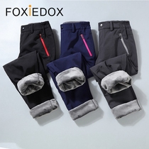 Outdoor stormtrooper pants Womens velvet thickened autumn and winter waterproof windproof soft shell cold ski pants mountaineering pants