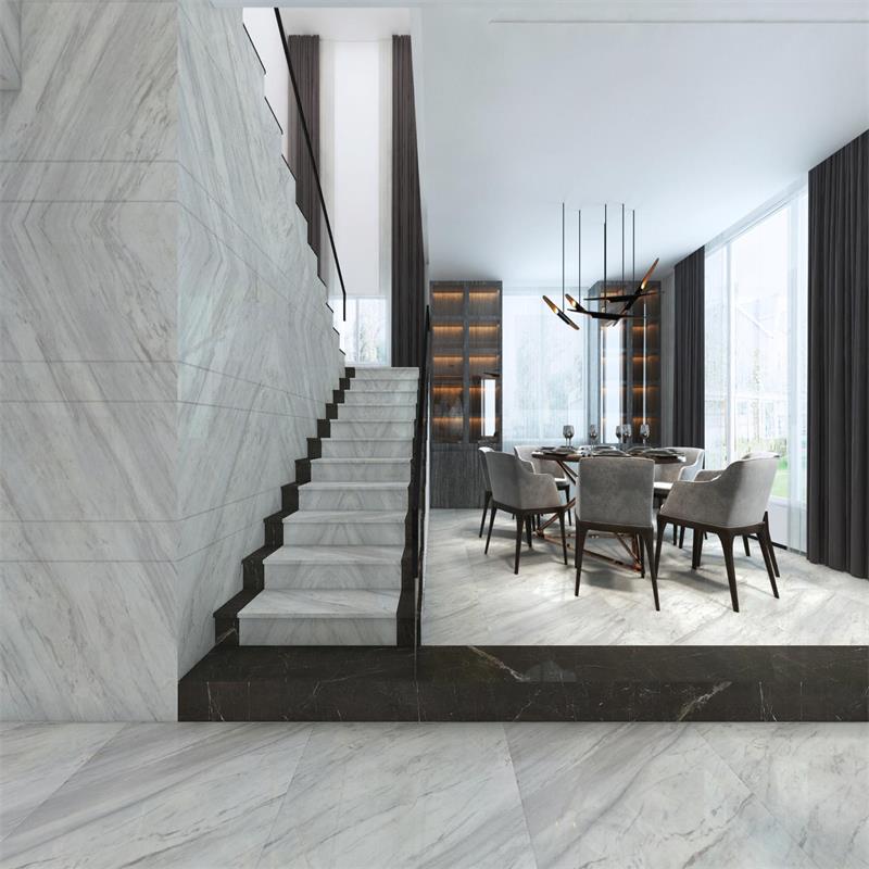 Stone Shang Pioneer floor tile tile background wall Jazz white all-porcelain living room floor tile large slab all-over marble floor tile