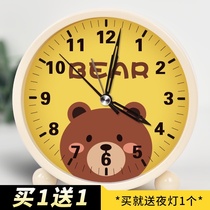 Creative alarm clock students with decorative bedside silent luminous cartoon childrens special female cute bedroom lazy alarm
