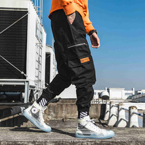 2020 spring loose embroidery toe camouflage overalls ankle-length pants mens new casual pants students