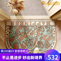 American in doormat doormat Semicircular Footbed Retro Flower Blanket Ins Wind Anti Slip Into The Doormat Floor Mat.