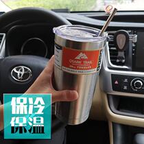 304 stainless steel car Cup mug large capacity water Cup heat preservation cold ice Cup double coffee cup