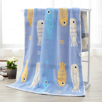 Three-piece set of cotton bath towel absorbent quick-drying cotton does not fall off household large towel children cartoon thick large