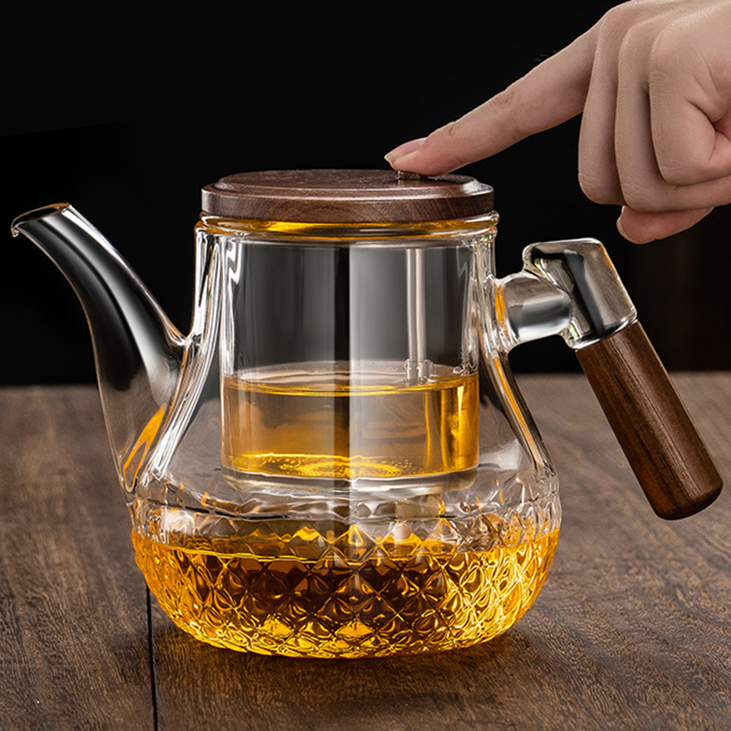 Full Glass Liner Flutter Cup of tea Tea Pot One Key Filter Tea Water Separation Tea Cup Home Office Punching Tea Deity-Taobao