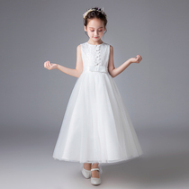 Girls temperament catwalk model evening dress host noble princess dress childrens wedding dress puffy skirt autumn