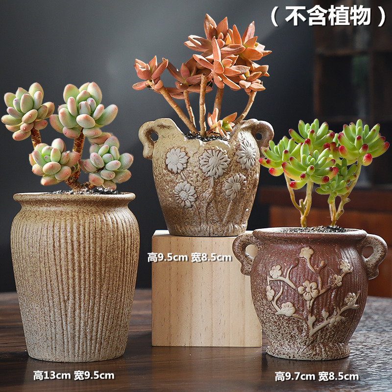 Coarse pottery flowerpot breathable, fleshy old running of creative move contracted special offer a clearance combination suit large meat meat the plants