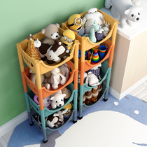 Childrens toy storage rack trolley storage rack household multi-layer bookshelf picture book rack pulley movable finishing rack