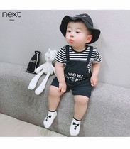 Next Kiddy Baby Short Sleeve Jumpsuit Summer Clothing Newborn Baby Carrier Hardwear Happy Full Moon Pure Cotton Replica