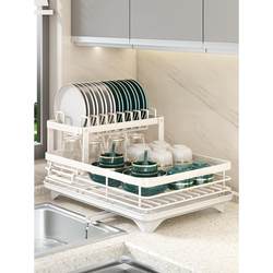 Dish storage rack kitchen storage rack no punching drain dish rack household countertop dishes cabinet rack