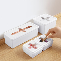 Cross mouth storage box desktop drawer small storage box tissue box with lid plastic kitchen debris finishing box