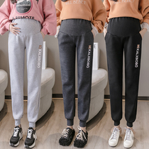 Pregnant women pants autumn wear tide mother trousers leisure sports high waist belly spring and autumn loose size leggings