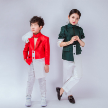 Childrens suit suit Mens and womens middle and large childrens model catwalk performance suit personality competition performance dress trend