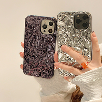 Nwang Han Winins plated tin paper pleated apple 11 12iphone13promax mobile phone shell creative xsxr new 8p 7plus lovers 12p