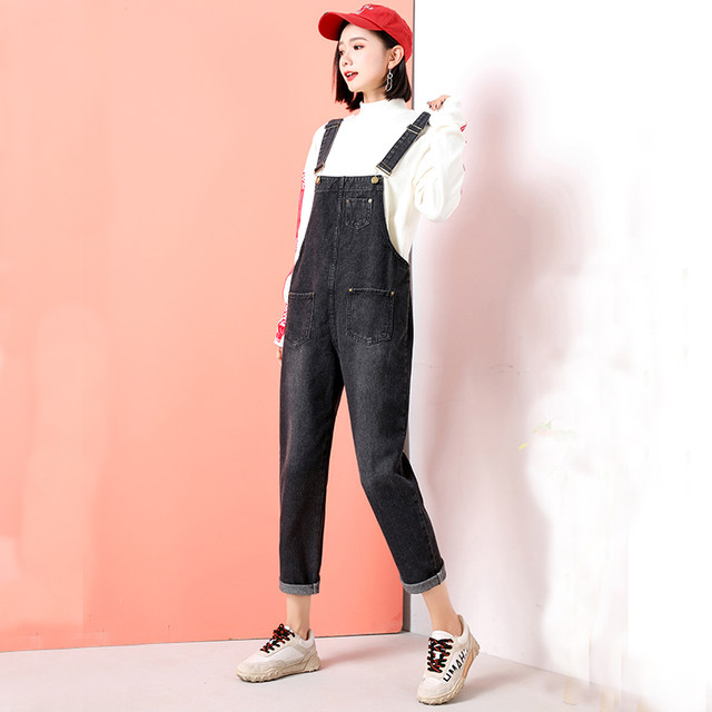 Denim overalls was thin waist shorts female summer loose suspenders pantyhose straight jeans large size piece pants children Denim overalls was thin waist shorts female summer loose suspenders pantyhose straight jeans large size piece pants children