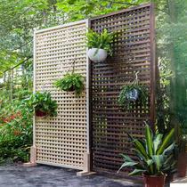 Outdoor Embalming Wood Fence Large Fencing Screen Grid Garden Partition Balcony Deco decarbonated Carbonated Climbing rattan Custom