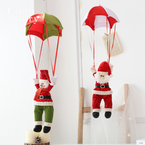 Christmas decorations Christmas tree decorative parachute Snowman old man hangs up the hotel window accessories