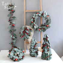 Christmas decorative creative rattan shop atmosphere dress up home pendant hanging padding