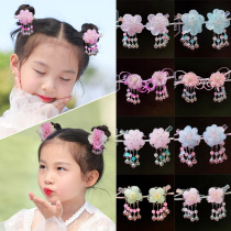 Children's ancient fashion hair accessories with baby girls' clamp flowers and Chinese costumes headdress bells little girls' ancient fashion accessories