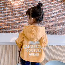 Girls coat 2021 new autumn childrens loose jacket foreign coat female baby Korean casual childrens clothing
