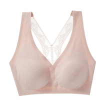 Summer thin lace beautiful back sleep bra gather no trace anti-sagging no steel ring bra sleep sports underwear