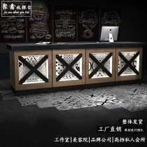 Industrial style retro cashier clothing Barber shop Restaurant Hotel reception desk Bar bar bar Custom front desk counter