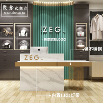 Beauty salon cashier shop bar Clothing store Front desk Reception desk Small counter European simple imitation marble