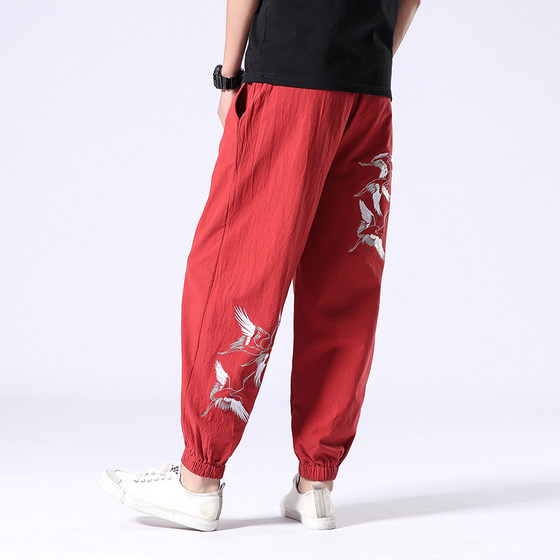 Men's summer loose trousers sports pants trendy brand retro cotton linen casual trousers Chinese style linen harem pants
Men's summer loose trousers sports pants trendy brand retro cotton linen casual trousers Chinese style linen harem pants