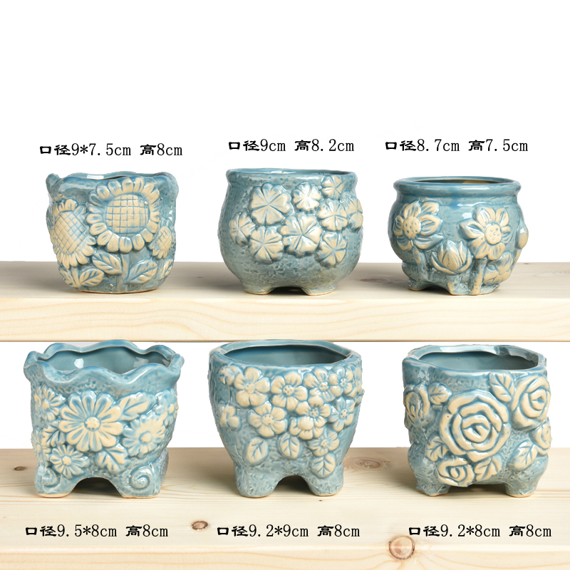 Old running the pot clay ceramic zhuang zi mage, coarse pottery creative Chinese wind restoring ancient ways flesh flower pot in a large, fleshy