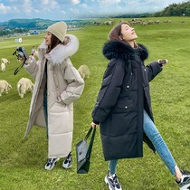 Pregnant women winter clothing 2021 New Korean version plus velvet padded coat medium long warm winter long cotton women