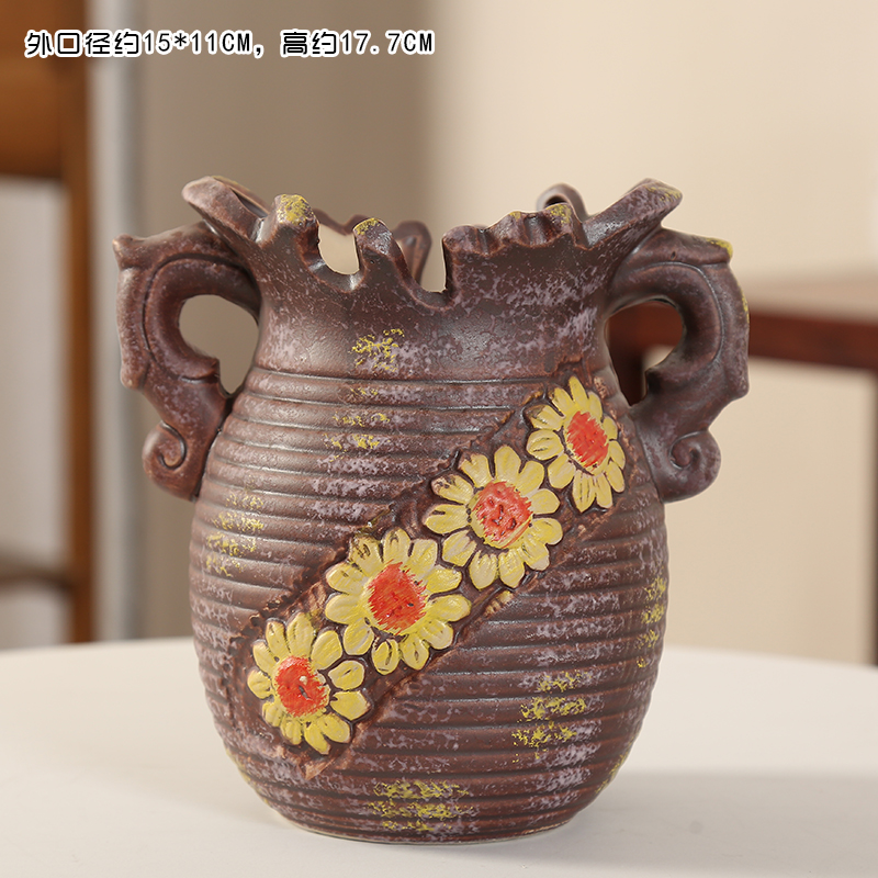 An old running the coloured drawing or pattern the mage, fleshy flowerpot ceramic oversized meat meat zhuang zi) ceramic Korean style restoring ancient ways