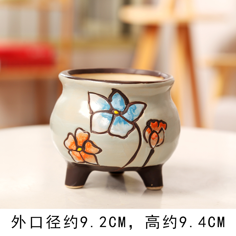 End flowerpot ceramic hand - made tiles to fleshy flower pot large special offer a clearance package mail breathable flower pot in move