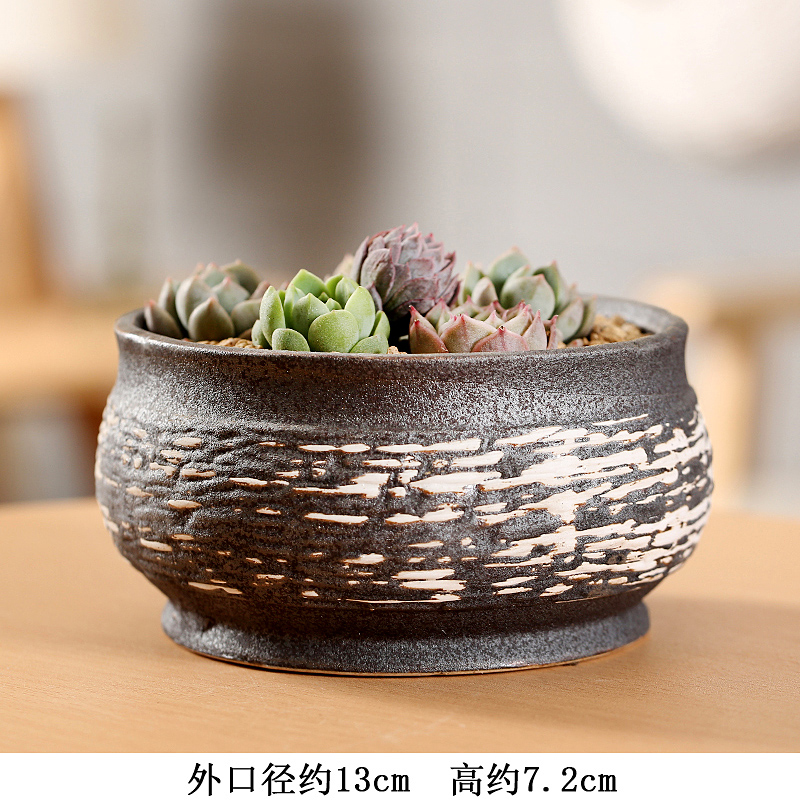 End fleshy flowerpot ceramics through pockets tao indoor flesh POTS trumpet large character lines on sale