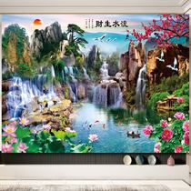 8D Bamboo and Wood Fiber TV Background Wall Living Room Decorative Buckle Sofa Landscape Painting Quick-Assembly Splicing Integrated Wall Panel