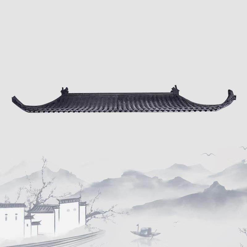 中式一体双面围墙瓦合成树脂瓦屋顶装饰瓦塑料瓦假青瓦徽派装饰瓦