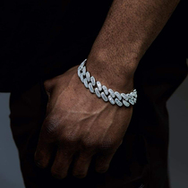 CHALAVRODW full diamond Cuban bracelet hip hop rap niche Tide brand hiphop horse thinking Gong Jun Tong