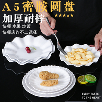 Lace Plate Creative melamine Tableware Hotel Restaurant Hotel Commercial Round Flat Plate Plastic Disc Plate