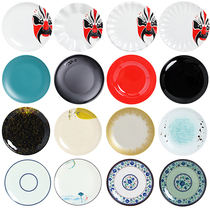 A5 melamine round plate restaurant restaurant commercial tableware flat plate plate imitation porcelain plastic Creative Disc shallow plate
