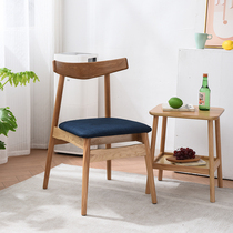 Full Solid Wood Dining Chair Home Original Wood Color Modern Simplicity Lean Back Chair Bookhouse Casual Chair Dining Room Bouyi Soft Bag Chair