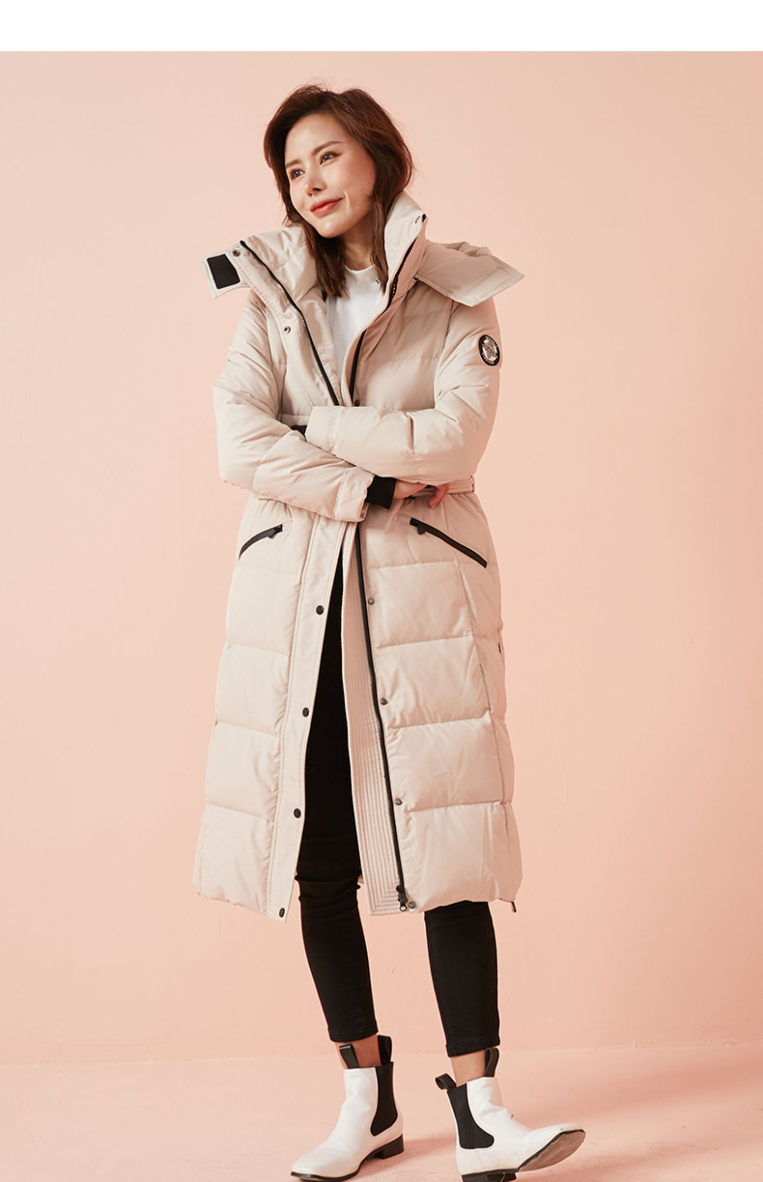 jj&oo羽绒服女中长款2019冬新款时尚白鸭绒修身显瘦冬装外套_优惠搜搜