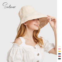 Sinfener | Oversized brim sunscreen hat female summer outdoor Joker face fisherman sunscreen hat four seasons available