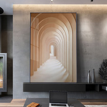 Modern simple living room sofa background wall light luxury hanging picture entrance porch corridor high-grade decorative painting vertical version