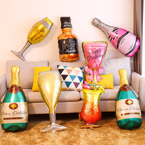 36 Inch Large Wine Glass Wine Bottle Aluminum Film Balloon Adult Birthday Party Decoration KTV Bar Scene Placement Supplies