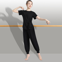 Dance Suit Womens Summer Body Training Clothing Loose Broadlegged Pants Suit Modern Practice Kigong Short Sleeve Blouse Dancing Clothes