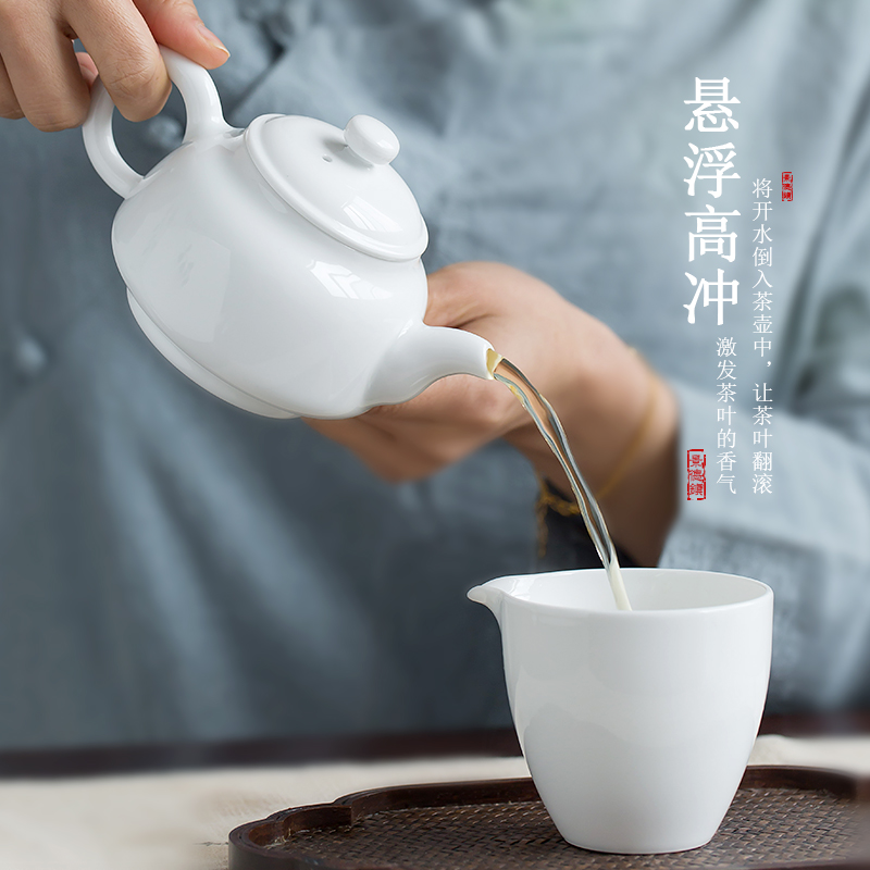 Jingdezhen up the fire which ceramic single white porcelain teapot kung fu tea set household size belt filter pot of the teapot