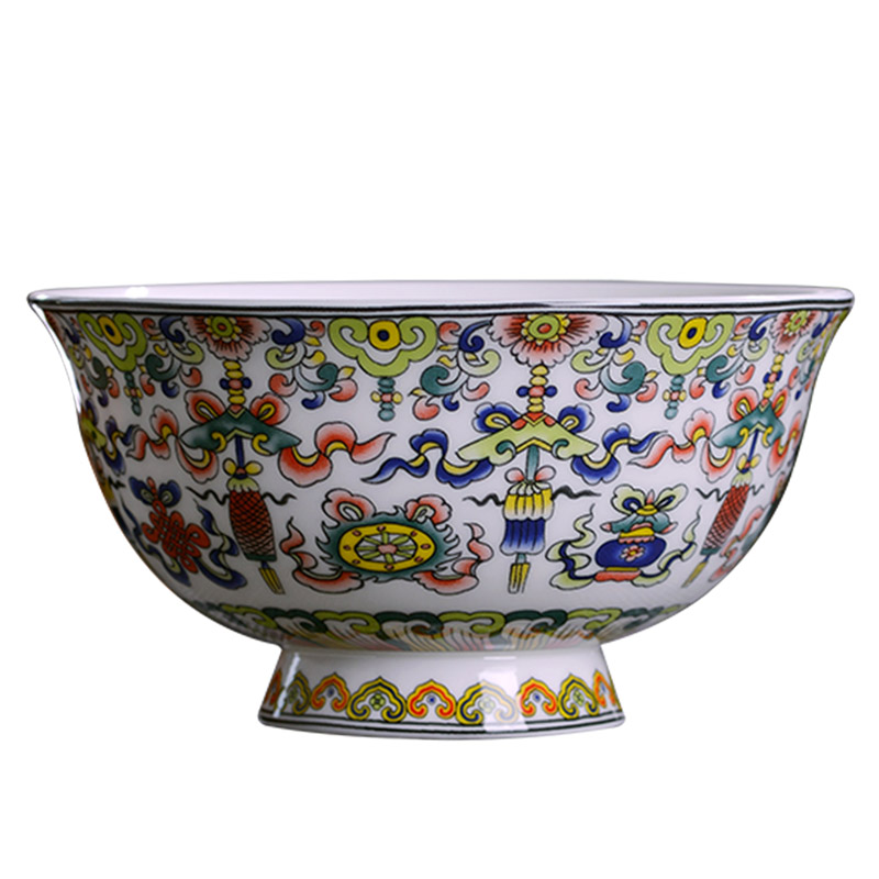 Chinese style household ipads porcelain of jingdezhen ceramics bowl of rice porridge big bowl of soup noodles in the foot of archaize auspicious in a bowl