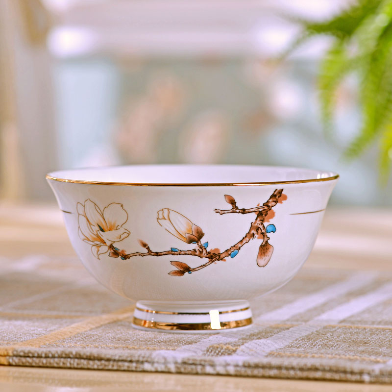 Jingdezhen European ceramic tableware rice bowls a single household eat high iron ipads bowls plates spoon set