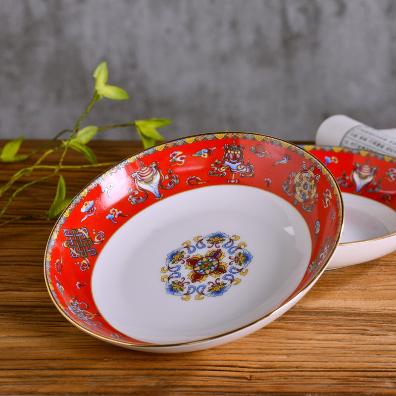 Jingdezhen ceramics deep dish dish dish Chinese style household ipads porcelain tableware antique plate