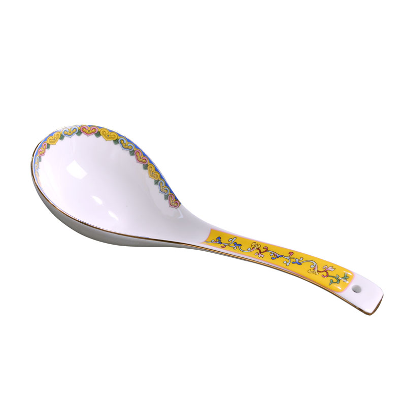 Jingdezhen domestic ceramic meal big spoon ladle soup long handle large ipads porcelain spoon ladle gourd ladle the soup