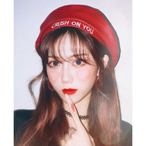 Red beret female summer fashion British retro Puskin painter hat Korean version of tide Bud hat trembles the same model